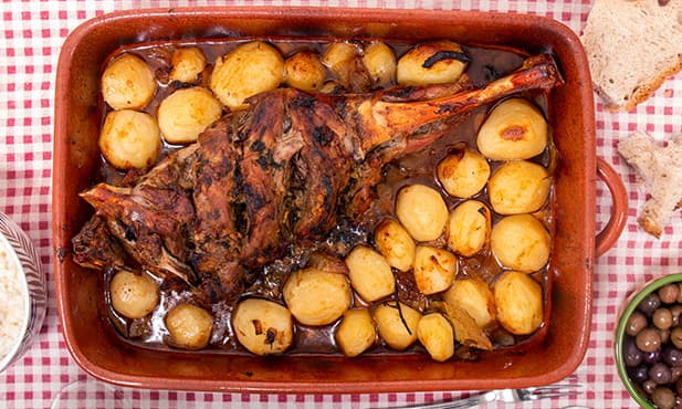 Cabrito assado no forno