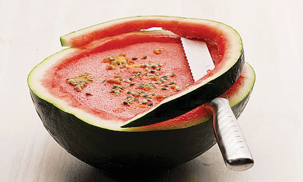 Gelatina de melancia e maracujá
