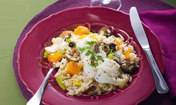 Arroz de bacalhau com abóbora
