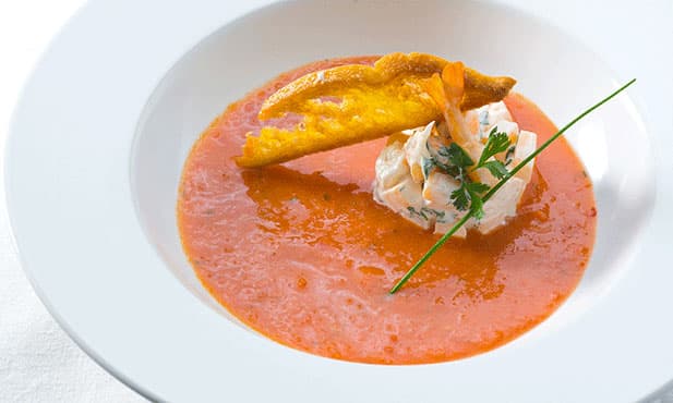Gaspacho com camarão