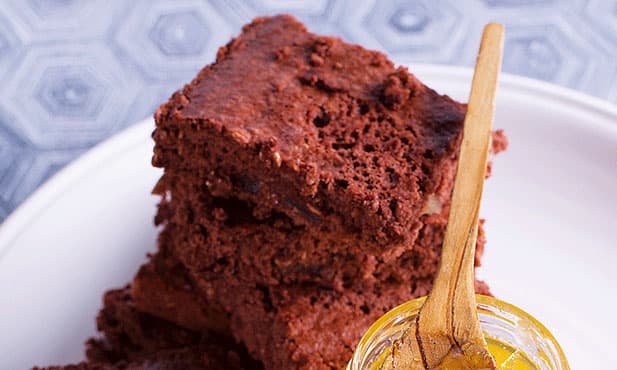 Quadrados de aveia e chocolate