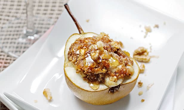 Peras gratinadas