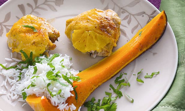 Coxas de frango assadas