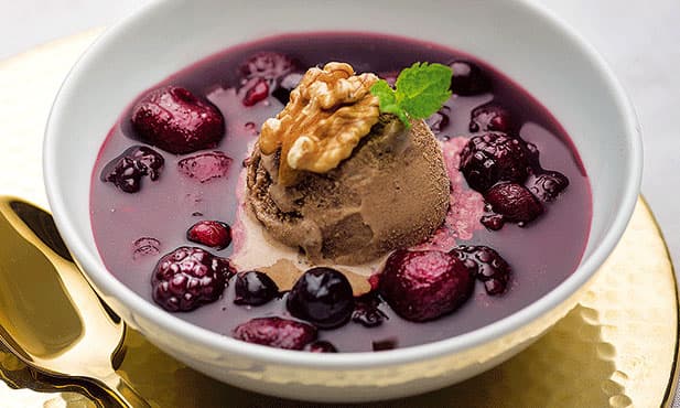 Sopa fria de frutos vermelhos