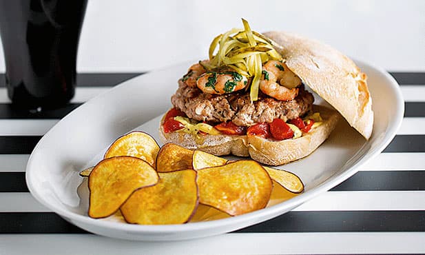 Hambúrguer com camarões