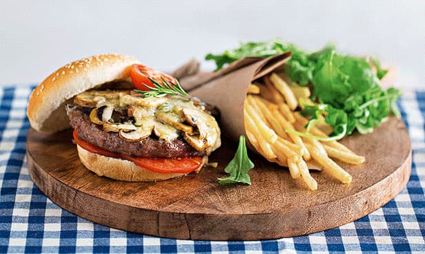 Hambúrguer com queijo da Ilha