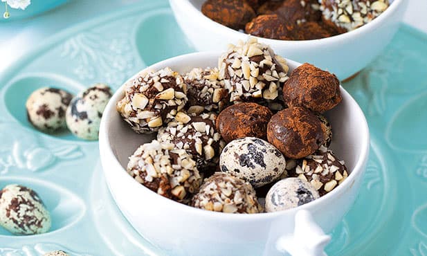 Trufas de chocolate com amêndoa