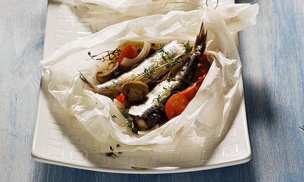 Sardinhas em papelotes