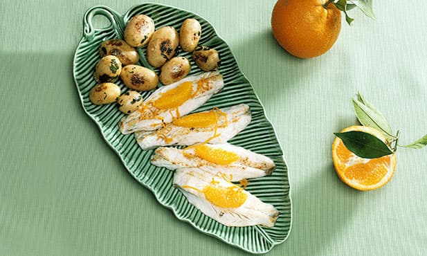 Filetes de robalo com laranja