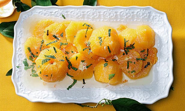 Laranjas confitadas