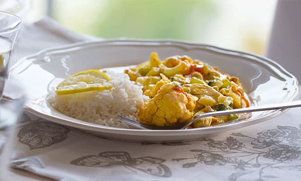 Frango com couve-flor
