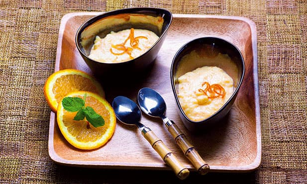 Creme doce de laranja e coco