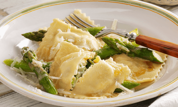 Raviolis de espargos
