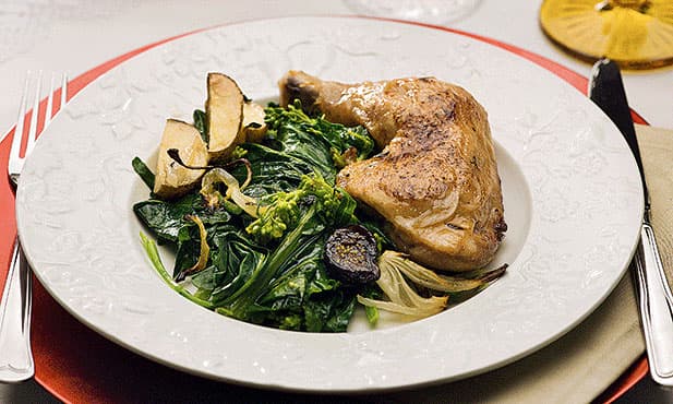 Coxas de frango assadas com figos