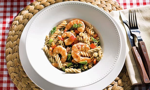 Fusilli com camarão