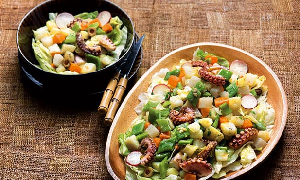 Polvo com legumes