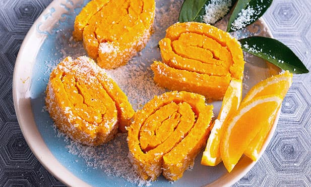 Torta de laranja, cenoura e coco