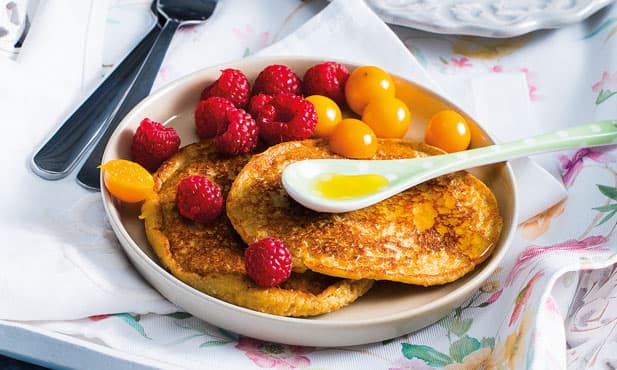 Panquecas de banana e flocos de aveia