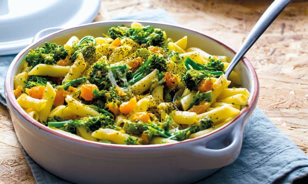 Penne com abóbora e queijo
