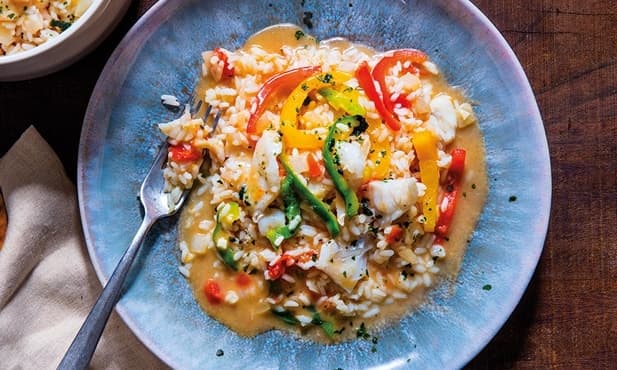 Arroz de bacalhau com tomate