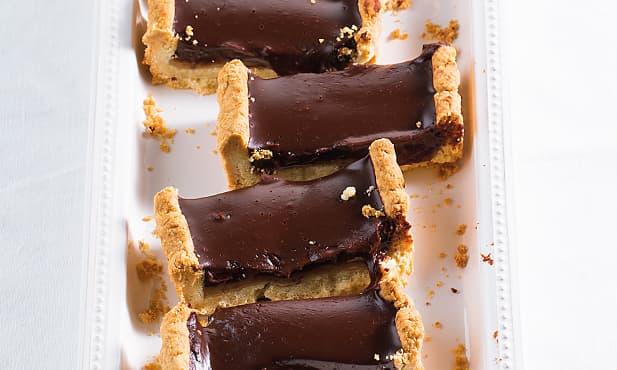 Tarte de chocolate e caramelo
