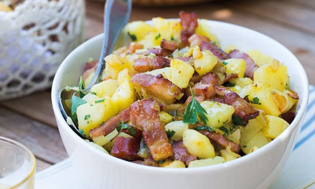 Batata salteada com bacon