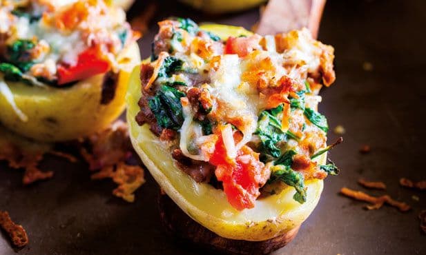 Batatas recheadas com carne