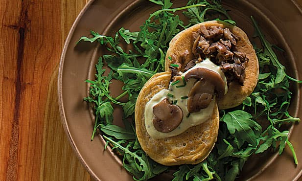 Blinis com cogumelos