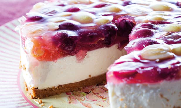Cheesecake de uva e limão
