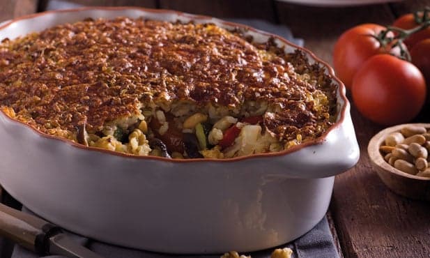 Empadão de legumes com arroz integral