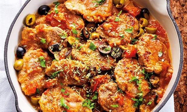 Lombinhos de porco com azeitonas