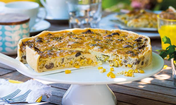 Tarte de cogumelos com alho-francês