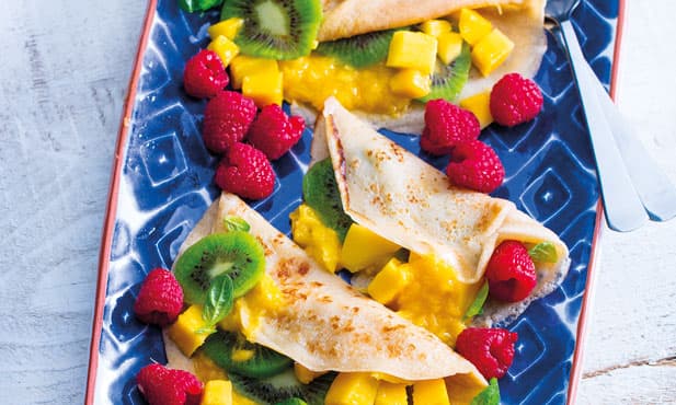 Crepes de tapioca com fruta