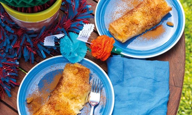 Arroz-doce em massa filo