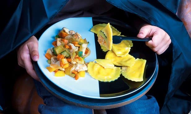 Ravioli com abóbora e requeijão