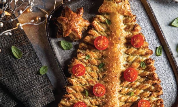 Massa folhada com pesto