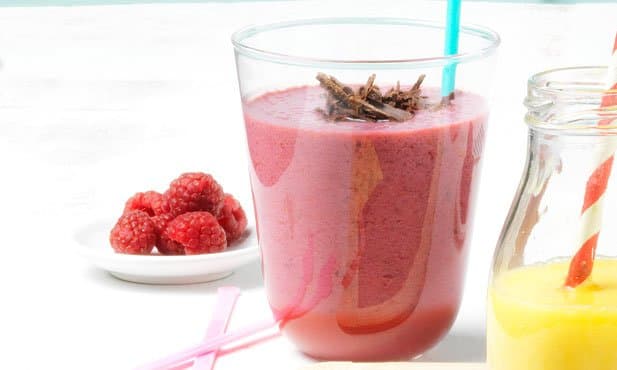 Batido de banana e framboesa