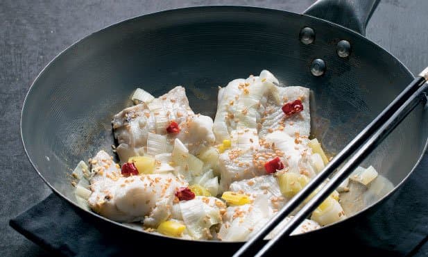 Filetes de peixe-espada ao vapor