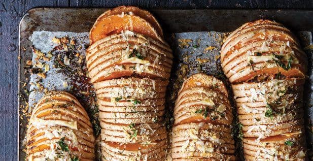 Abóbora no forno com queijo