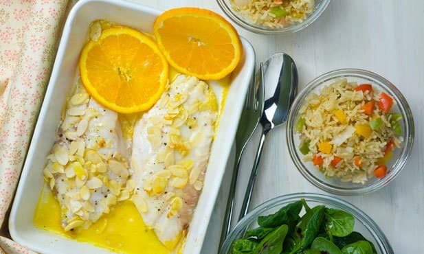 Red fish no forno com laranja