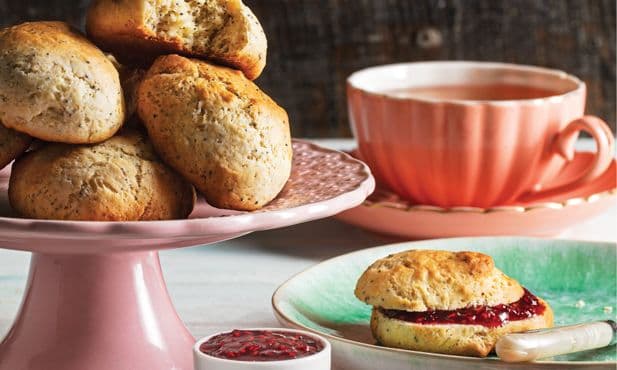 Scones de limão e papoila