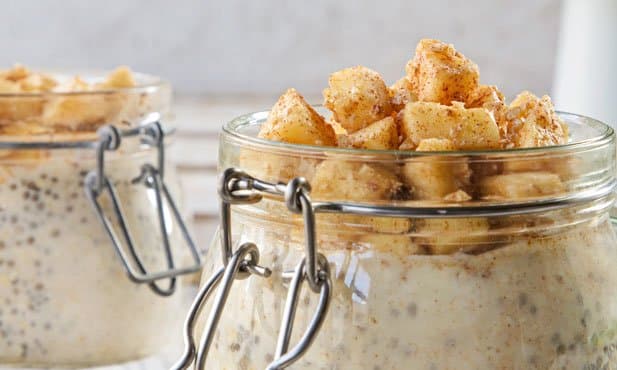 Papas de aveia com maçã
