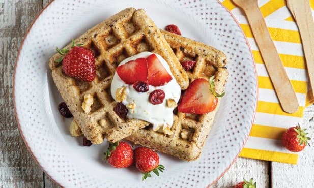Waffles de manteiga de amendoim