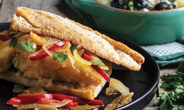 Filete de bacalhau no pão