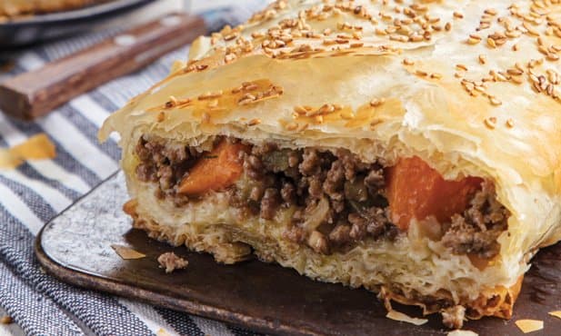 Folhado de carne picada