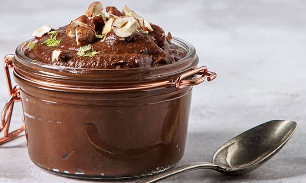 Mousse de chocolate com avelã e...