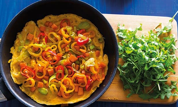 Fritatta de abóbora com rúcula e...