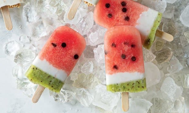Gelado de melancia e kiwi