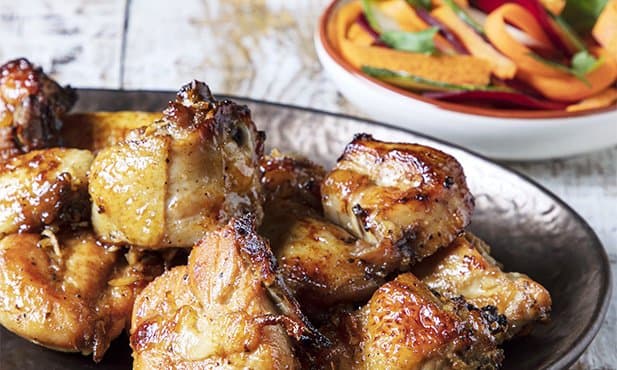 Frango no forno com mel e alho