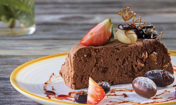 Praliné de chocolate com mirtilos
